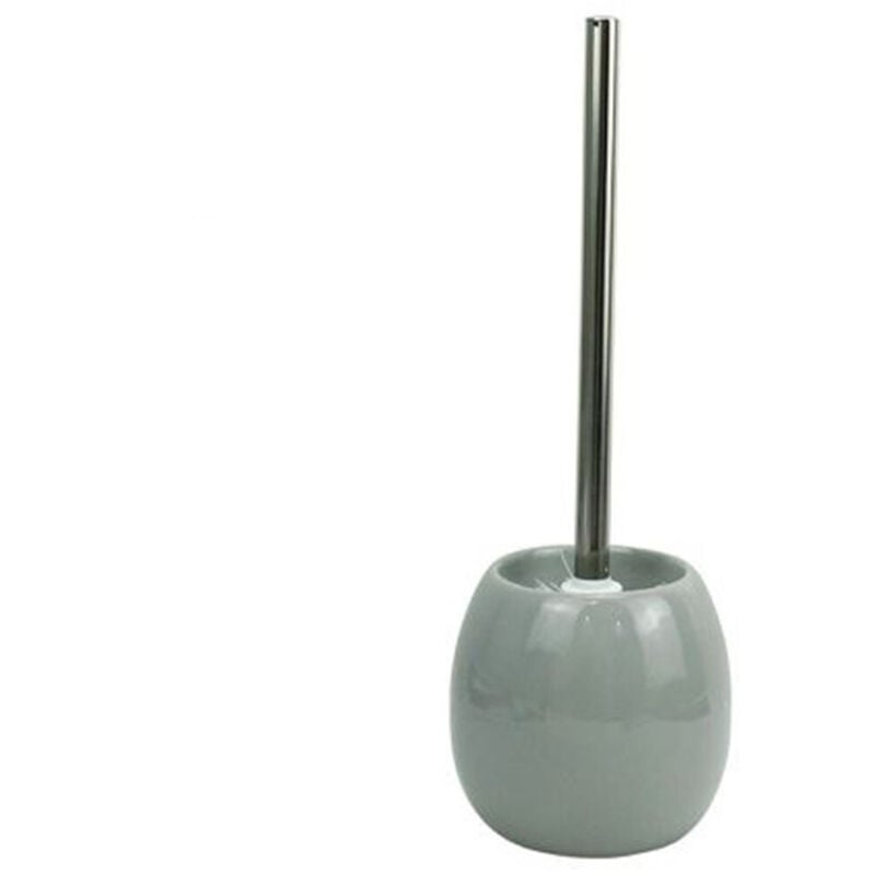 foto del prodotto trade shop traesio - cleafe - portascopino in ceramica grigio con scopino moderno accessori arredo bagno 79255 -