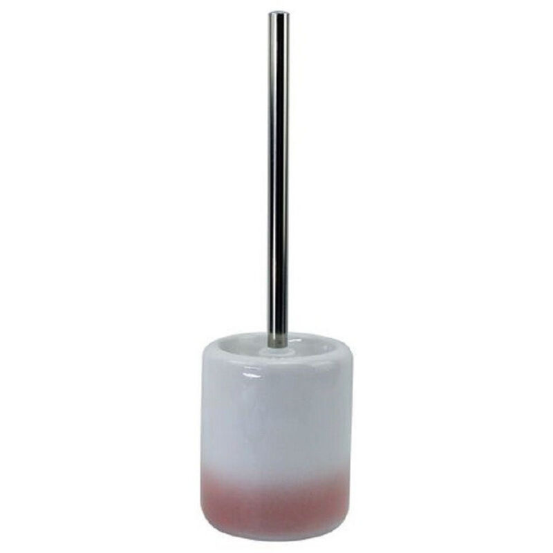 foto del prodotto trade shop traesio cleafe portascopino per arredo bagno wc toilette bianco rosa con scopino completo 59909 
