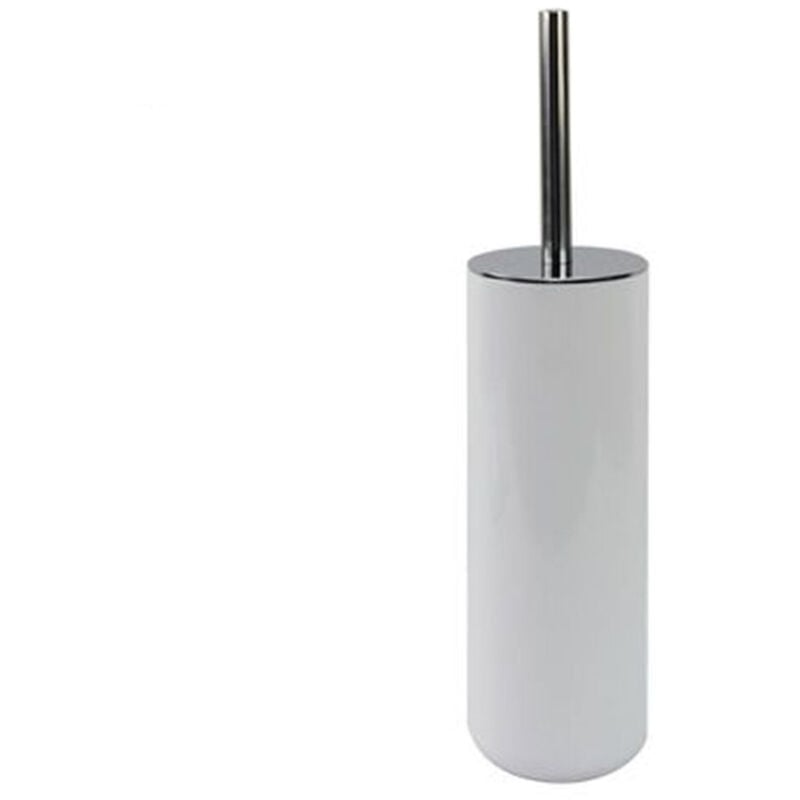 foto del prodotto trade shop traesio cleafe portascopino porta scopino con scopettino wc bagno toilette bianco silver 79866 