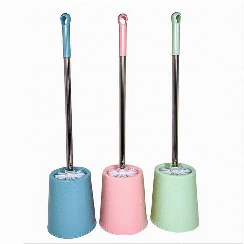 foto del prodotto trade shop traesio cleafe portascopino rotondo colorato lavorato per bagno wc toilette con scopino 79466 