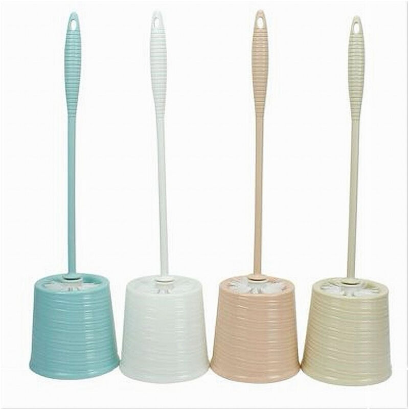 foto del prodotto trade shop traesio cleafe portascopino rotondo colorato rigato per bagno wc toilette con scopino 79300 