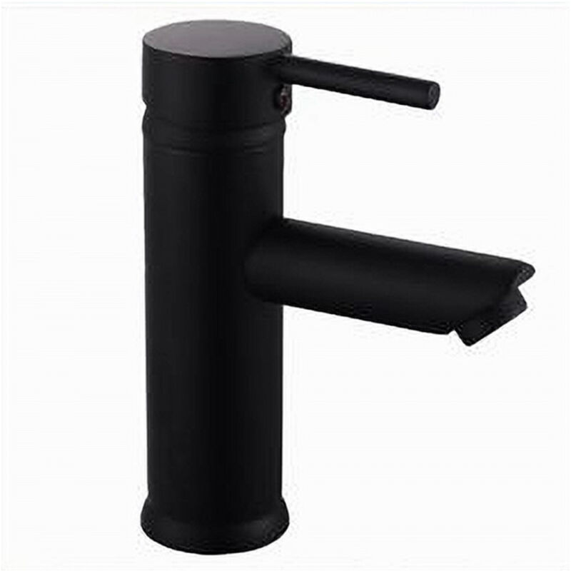 foto del prodotto trade shop traesio cleafe rubinetto bagno moderno nero opaco miscelatore orientabile lavabo canna bassa 87391 