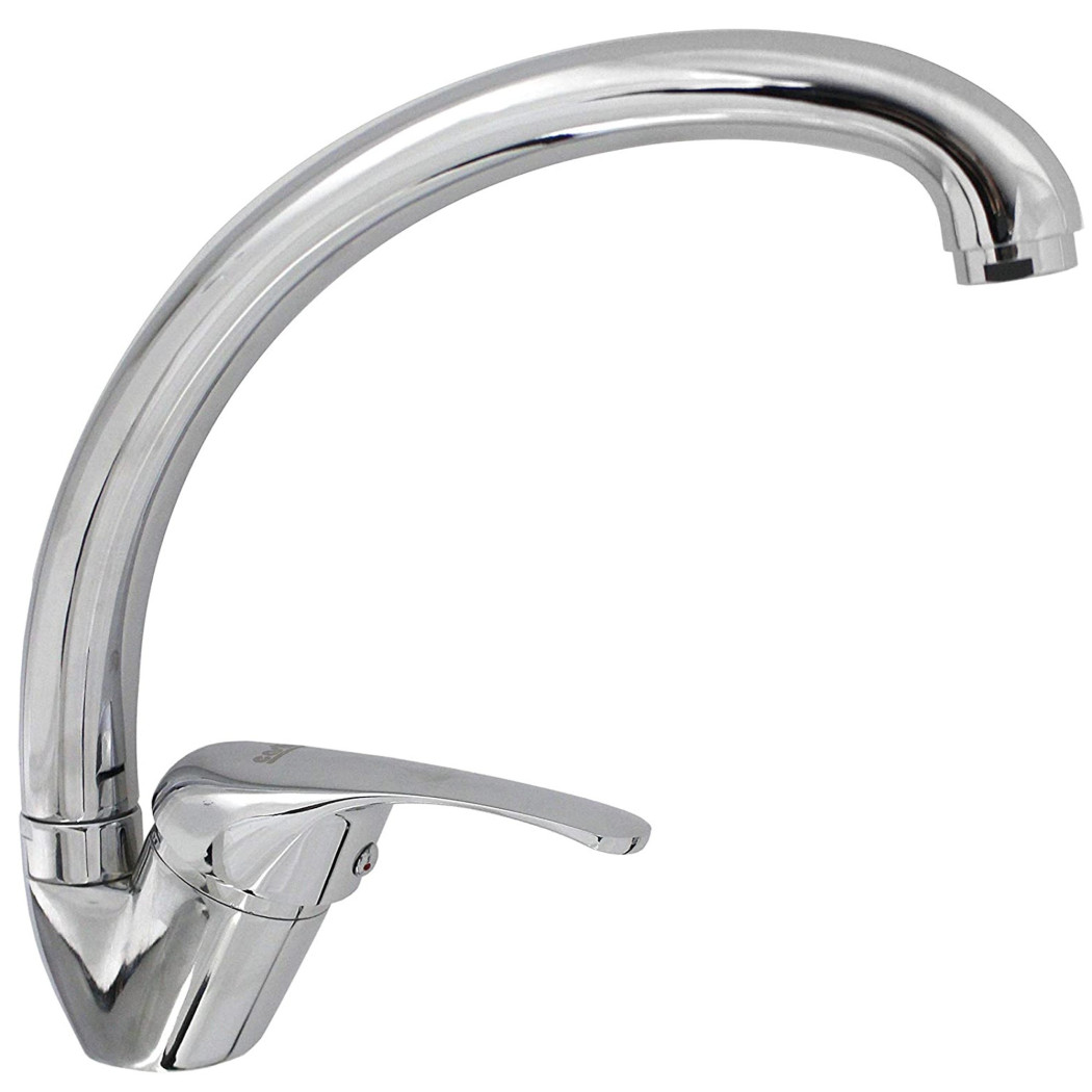 foto del prodotto trade shop traesio cleafe rubinetto cucina lavello monoforo miscelatore orientabile cromato satinato 79827 