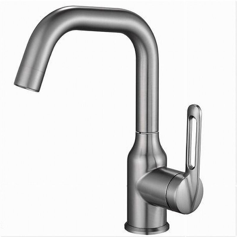 foto del prodotto trade shop traesio cleafe rubinetto cucina monocomando miscelatore girevole lavello satinato silver 87259 