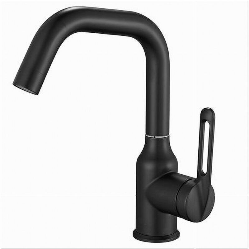 foto del prodotto trade shop traesio cleafe rubinetto da cucina monocomando miscelatore girevole lavello nero satinato 87258 