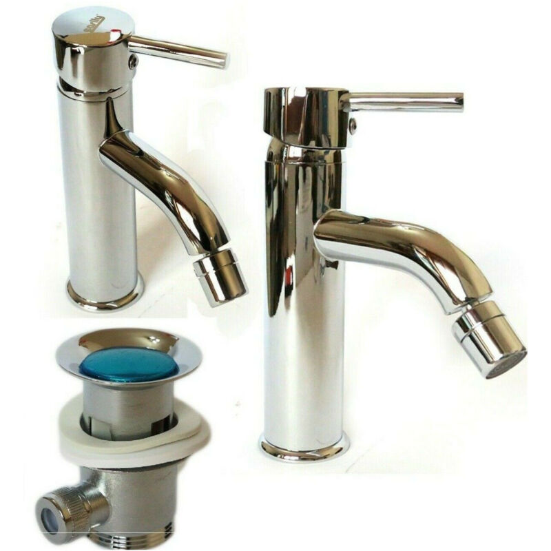 foto del prodotto trade shop traesio cleafe rubinetto miscelatore casa bagno lavabo bide monocomando piletta clic clac 69014 