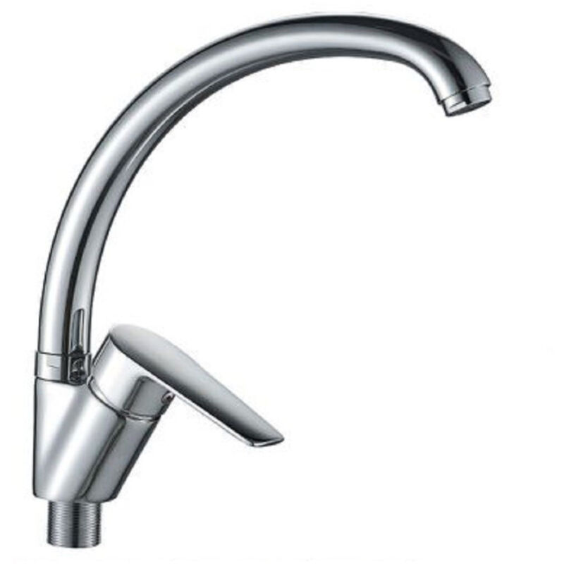 foto del prodotto trade shop traesio cleafe rubinetto per cucina miscelatore orientabile per lavello monocomando cube 87121 