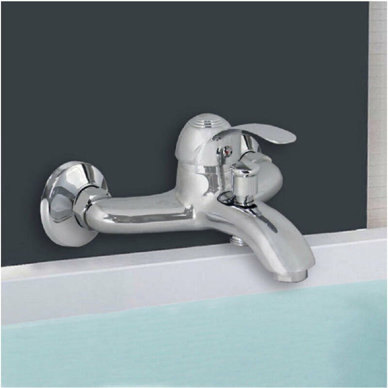 foto del prodotto trade shop traesio cleafe rubinetto vasca a muro miscelatore doccia monocomando da bagno regolabile 52441a 
