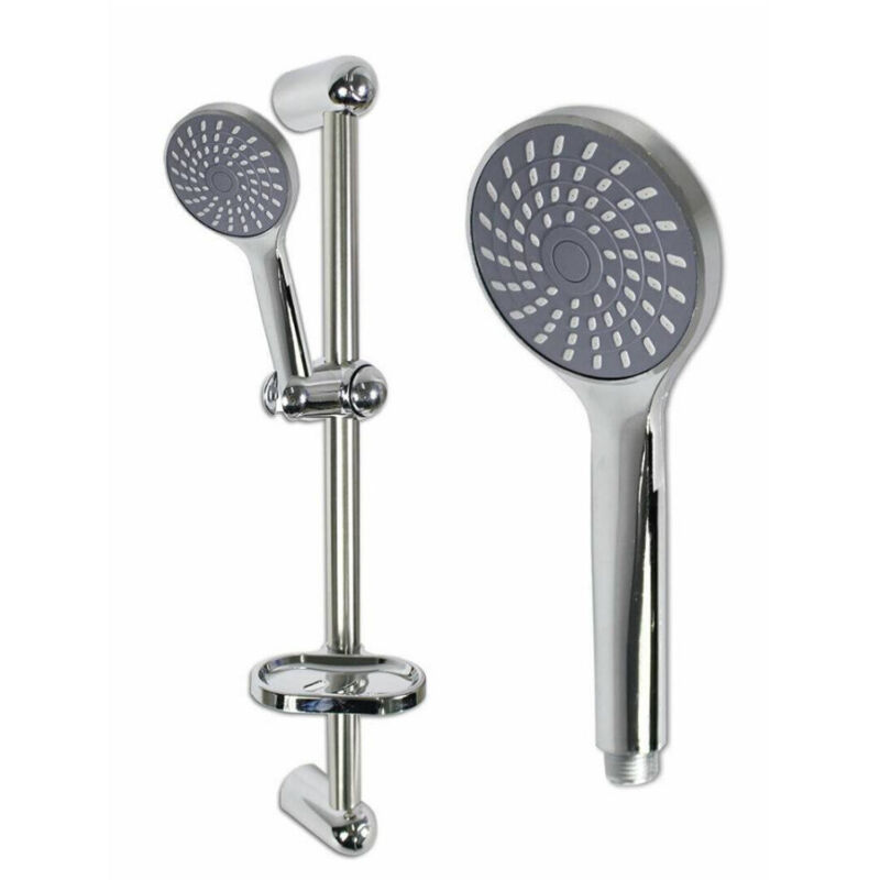 foto del prodotto trade shop traesio cleafe saliscendi doccia bagno colonna soffione doccetta multigetto portasapone 69133 