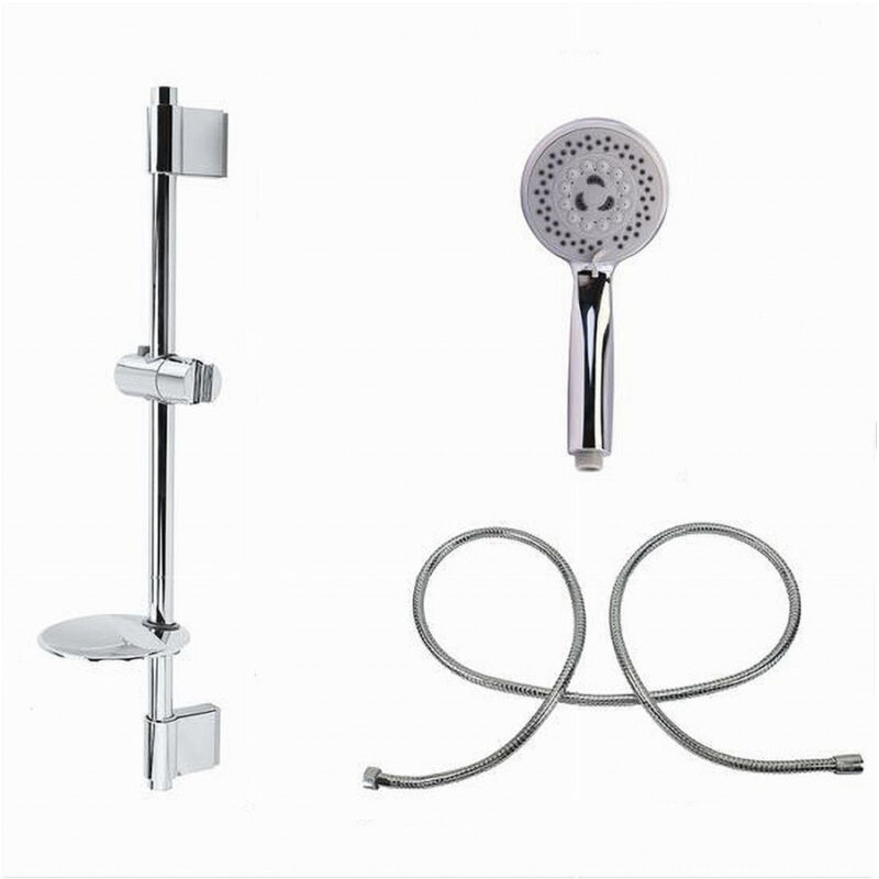 foto del prodotto trade shop traesio cleafe saliscendi doccia cromato doccetta multigetto mensola portasapone bagno tubo 79390 
