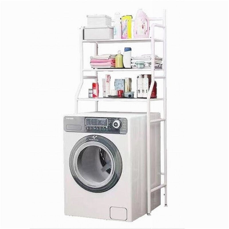foto del prodotto trade shop traesio cleafe scaffale sopra lavatrice salvaspazio 3 mensole ripiani in metallo organizer 59584 