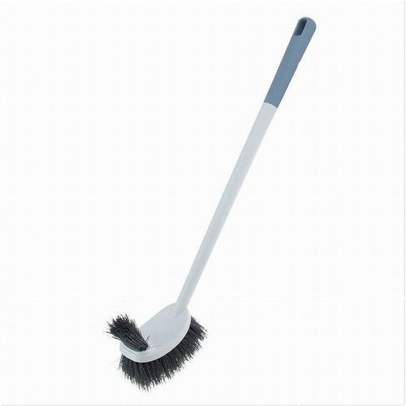 foto del prodotto trade shop traesio cleafe scopino per wc doppio lato strumento pulizia bagno con manico lungo 48 cm 87618 