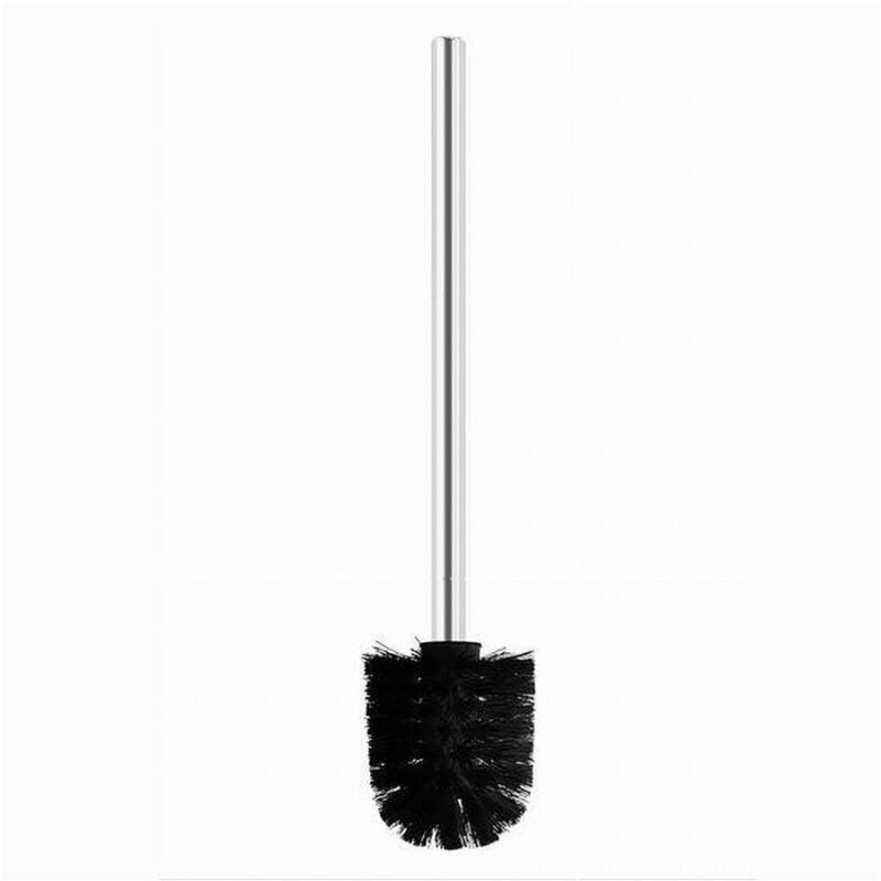 foto del prodotto trade shop traesio cleafe scopino ricambio scopettino spazzola wc bagno con manico acciaio setole nere 87146 