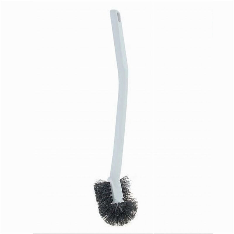 foto del prodotto trade shop traesio cleafe scopino spazzola per pulizia wc bagno in plastica manico lungo curvo 42 cm 87621 