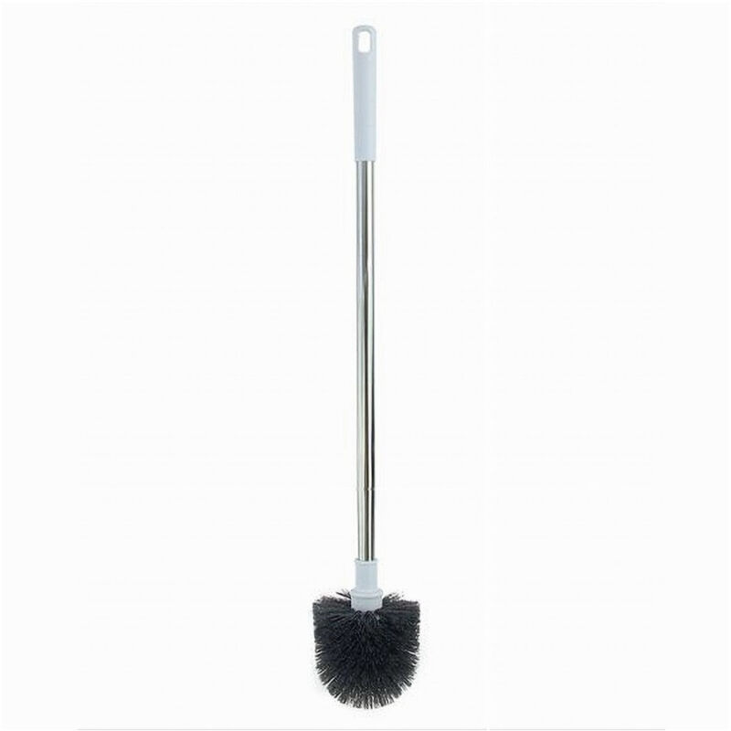 foto del prodotto trade shop traesio cleafe scopino wc spazzolone bagno manico acciaio plastica lungo 60cm setole nere 87615 
