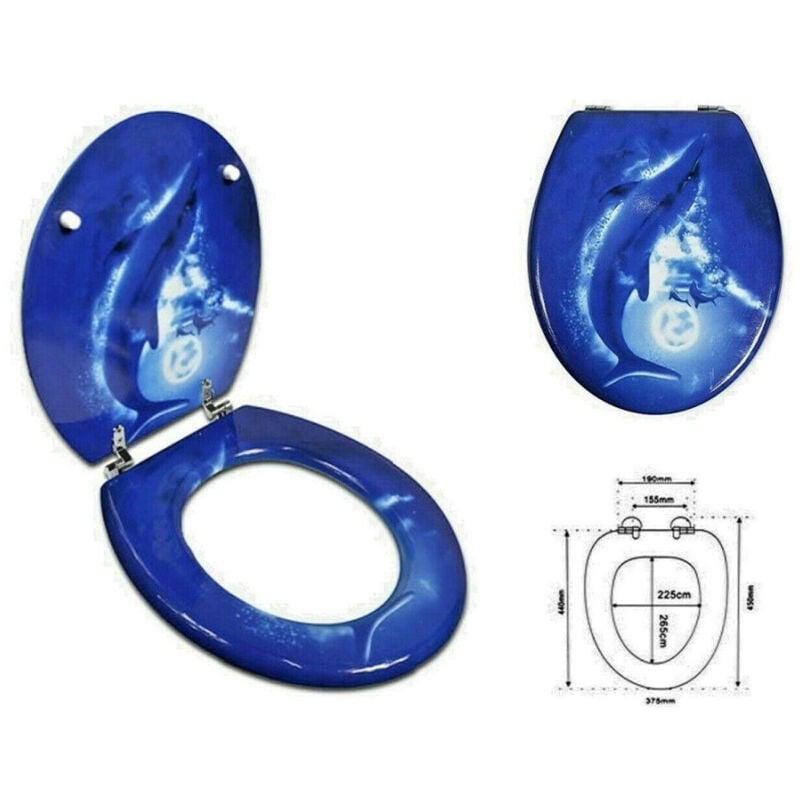 foto del prodotto trade shop traesio cleafe sedile copriwater universale per bagno copri wc water in legno delfino 3,5