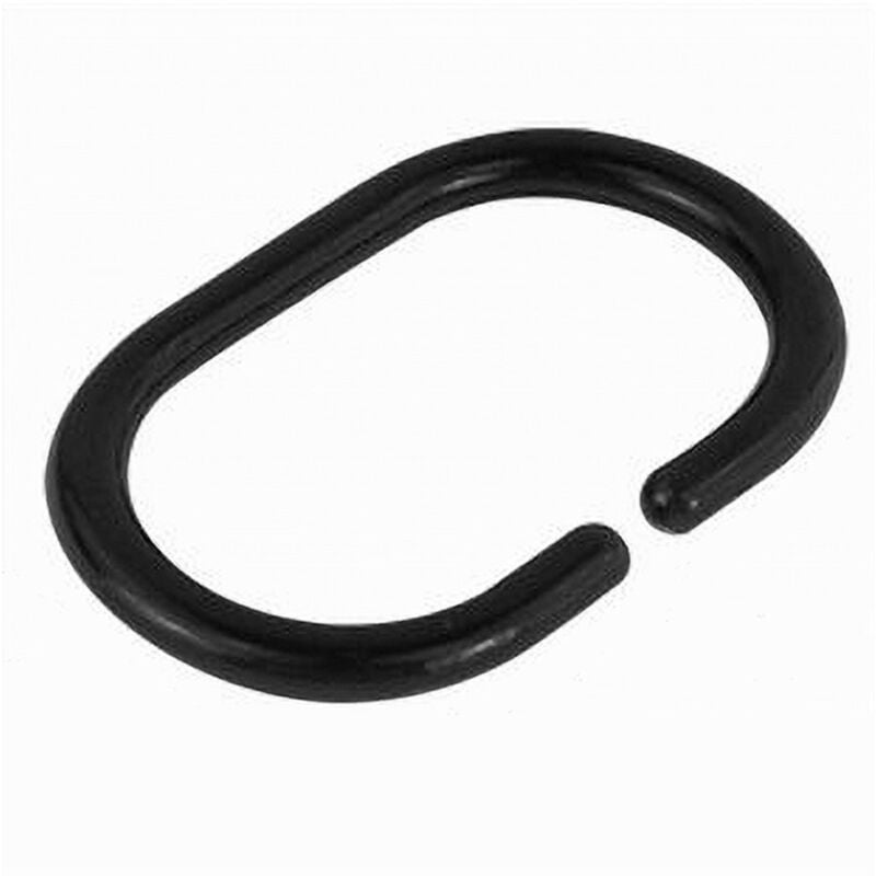 foto del prodotto trade shop traesio cleafe set 12 pz anelli gancio per tenda da doccia box bagno in plastica pp nero 87239 