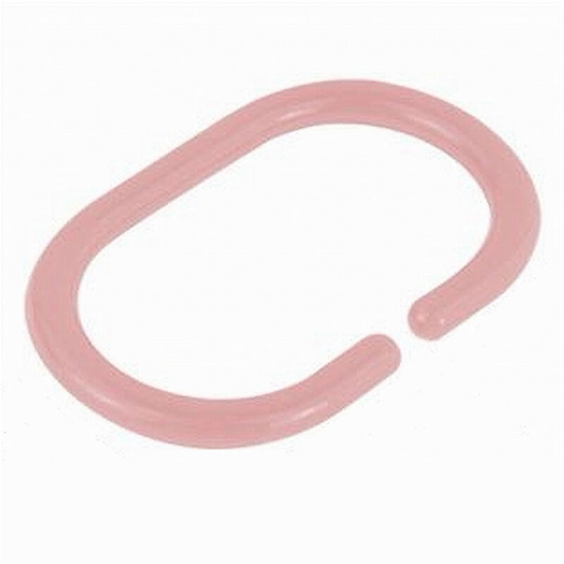 foto del prodotto trade shop traesio cleafe set 12 pz anelli gancio per tenda da doccia box bagno in plastica pp rosa 87243 