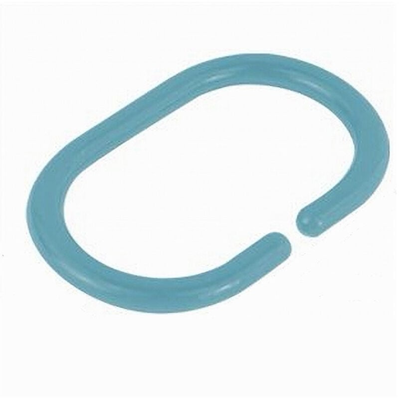 foto del prodotto trade shop traesio cleafe set 12pz anelli ganci per tenda da doccia box bagno in plastica pp azzurro 87245 