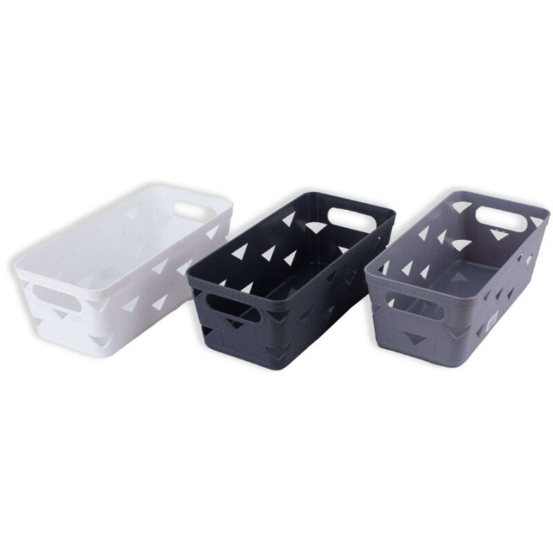 foto del prodotto trade shop traesio cleafe set 2 pz cestino porta tutto oggetti organizer rettangolare 25.3x12.3x9 cm 10714 