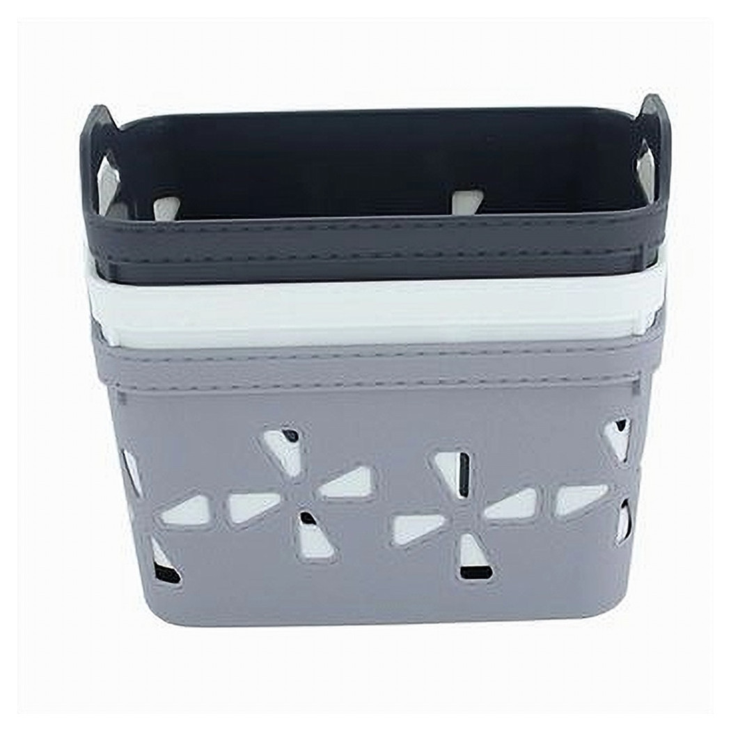 foto del prodotto trade shop traesio cleafe set 2 pz cesto portaoggetti cestino porta tutto con maniglie 18,5x12x12 cm 10723 