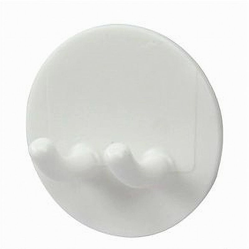 foto del prodotto trade shop traesio cleafe set 2 pz ganci adesivi doppio casa bagno attaccapanni da parete circolare 79337 