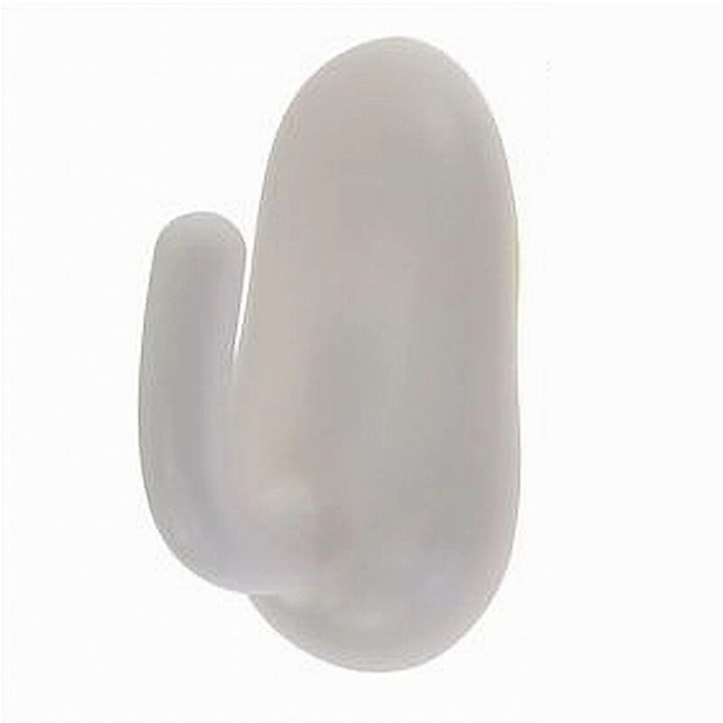 foto del prodotto trade shop traesio cleafe set 2 pz ganci adesivi ovali bianchi a parete appendino casa bagno cucina 87018 