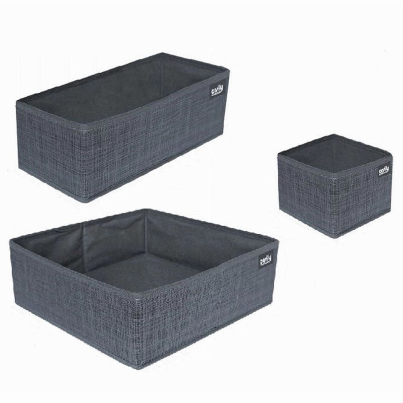 foto del prodotto trade shop traesio cleafe set 3 pezzi contenitore scatola organizer salvaspazio per cassetti armadi 59456 