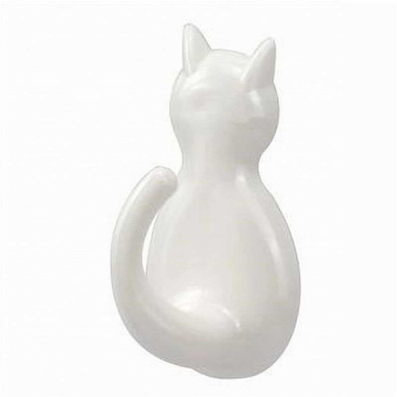 foto del prodotto trade shop traesio cleafe set 3 pz ganci a forma di gatto bianchi adesivi per cucina bagno da parete 79346 