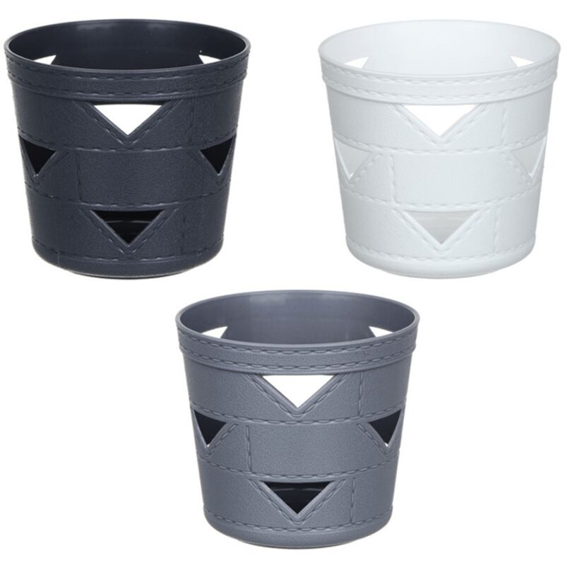 foto del prodotto trade shop traesio cleafe set 3pz cesto cestino portaoggetti organizzatore tondo 10x10x9cm assortiti 10711 