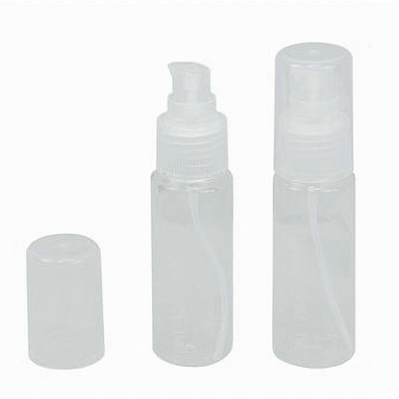 foto del prodotto trade shop traesio cleafe set 4pz bottiglia viaggi vuota trasparente 100ml dispenser pompa per crema 79396 