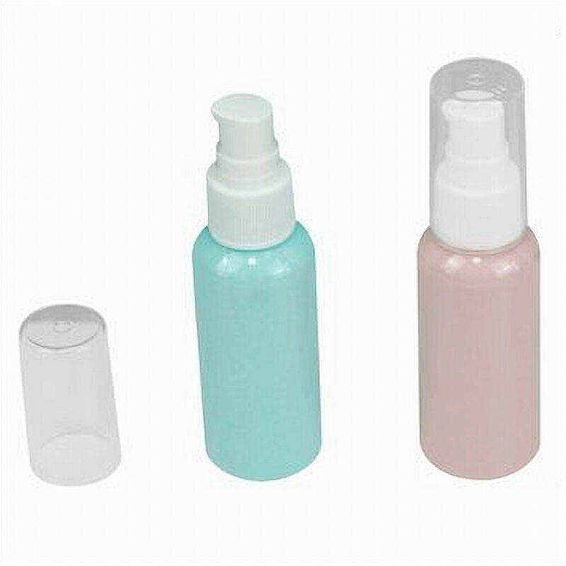 foto del prodotto trade shop traesio cleafe set 4pz bottiglia viaggio vuota 50ml dispenser a pompa per crema cosmetici 79380 