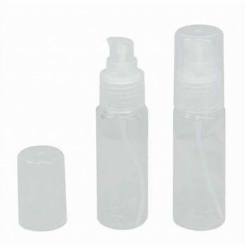 foto del prodotto trade shop traesio cleafe set 4pz bottiglia viaggio vuota trasparente 30ml dispenser pompa per crema 79394 