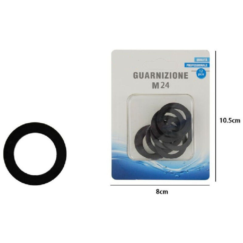 foto del prodotto trade shop traesio cleafe set confezione 12 pz guarnizioni m24 nere per aeratori rubinetto idraulica 69382 