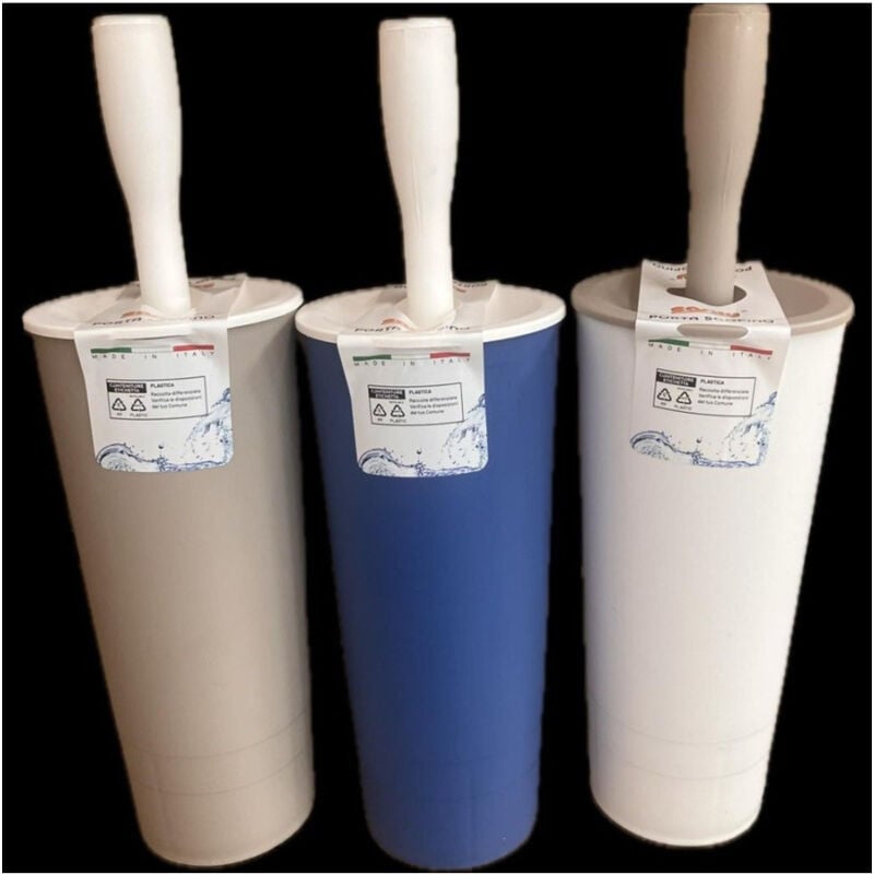 foto del prodotto trade shop traesio cleafe set portascopino bagno wc toilette con scopino completo in plastica vari colori 
