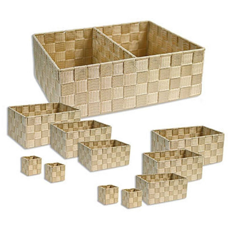 foto del prodotto trade shop traesio cleafe set scatole in tessuto porta oggetti organizer da bagno armadi scaffali 79155 