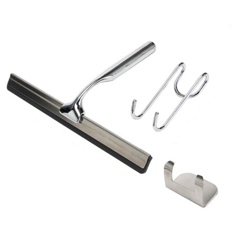 foto del prodotto trade shop traesio cleafe set tergivetro per doccia con gancio muro adesivo doppio appendino porta box cromo 87834 
