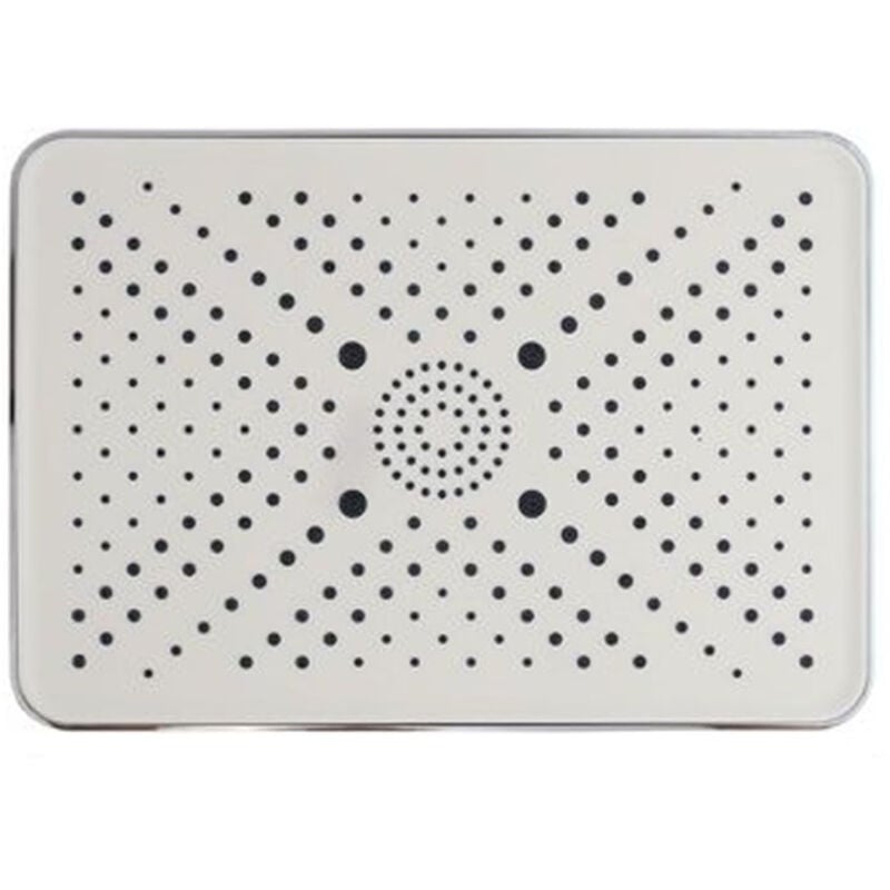 foto del prodotto trade shop traesio cleafe soffione doccia bagno rettangolare ugelli fori miscelatore 32x22cm abs cromato 87538 