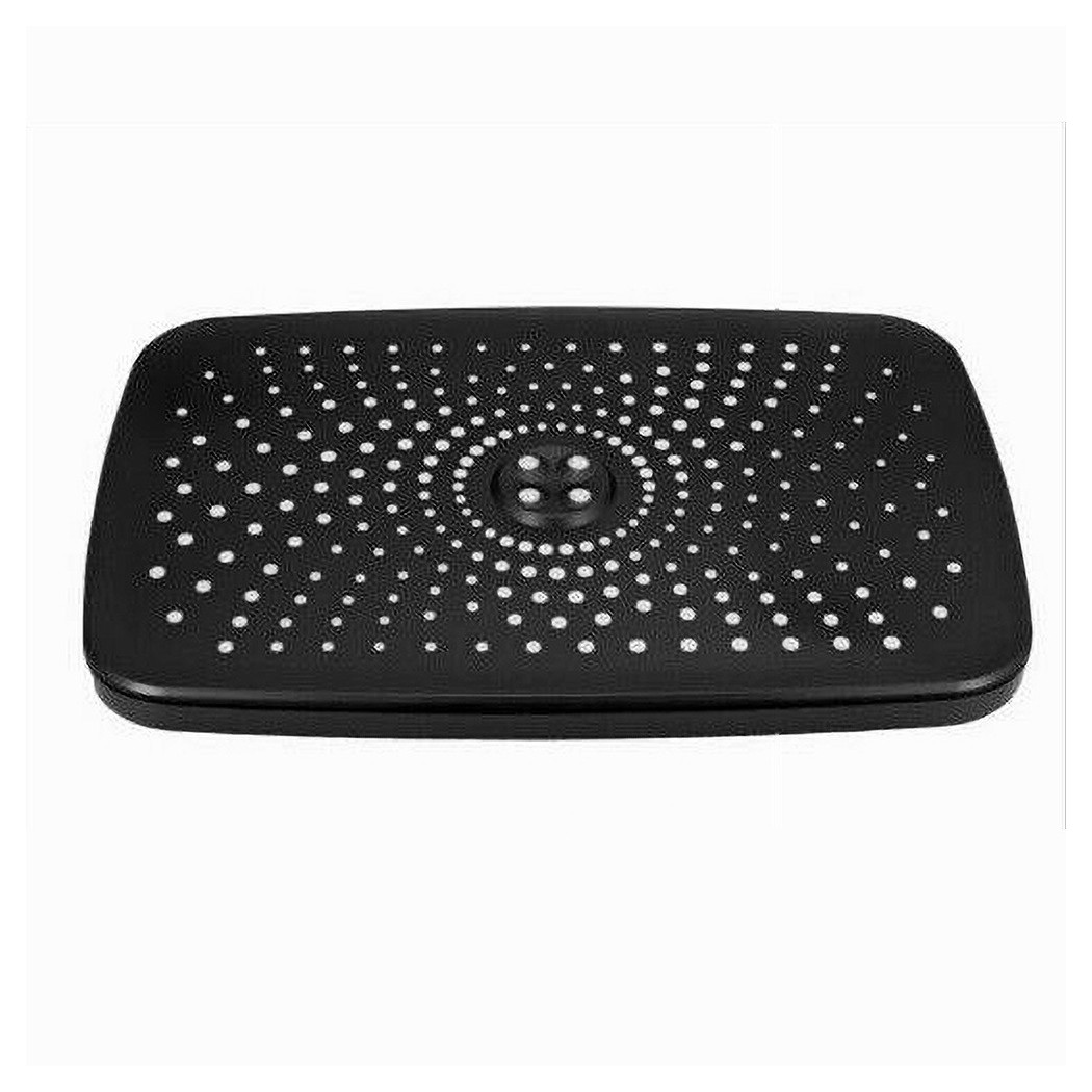 foto del prodotto trade shop traesio cleafe soffione doccia rettangolare ugelli fori bagno miscelatore nero 28.5x19 cm 87127 