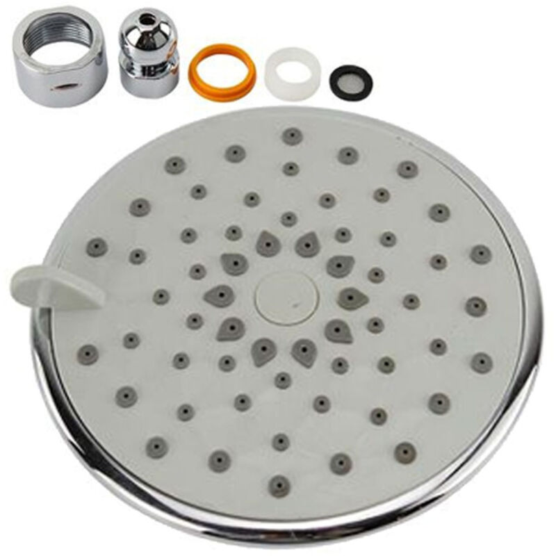 foto del prodotto trade shop traesio cleafe soffione doccia rotondo tondo 3 getti diametro 10cm snodato orientabile raccordi 59213 