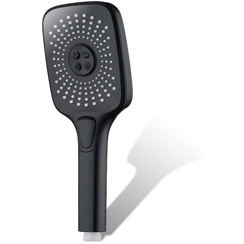 foto del prodotto trade shop traesio cleafe soffione multigetto per doccia bagno moderno nero doccetta in abs attacco 1 2 87128 