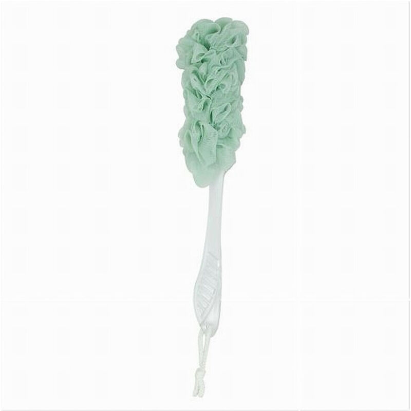 foto del prodotto trade shop traesio cleafe spazzola lavaschiena esfoliante bagno doccia spugna verde manico scrubber 79602 