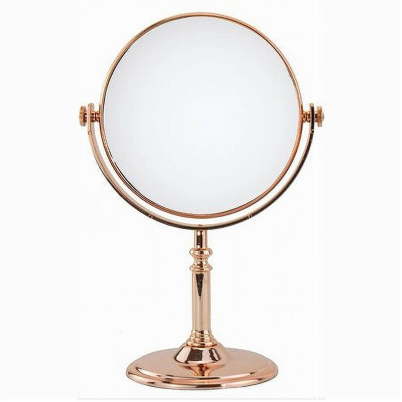 foto del prodotto trade shop traesio cleafe specchio da tavolo make up trucco accessorio bagno oro rosa donna 6 27cm 69414 