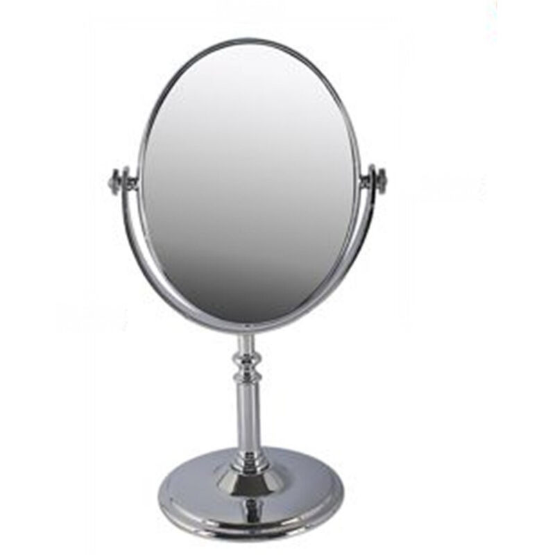 foto del prodotto trade shop traesio - cleafe - specchio ovale tavolo makeup trucco girevole accessorio bagno donna 33.5cm 52770 -