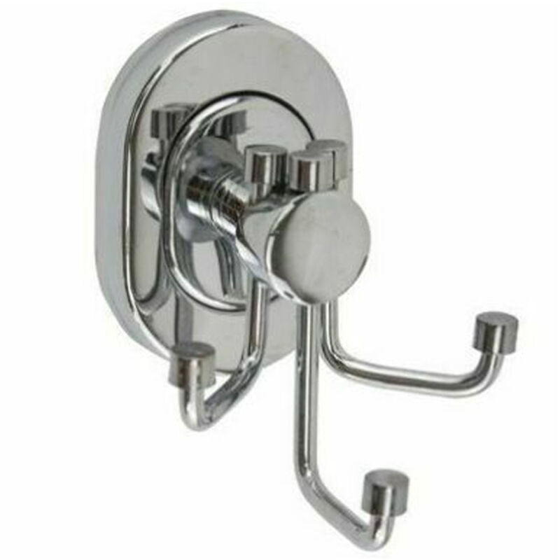 foto del prodotto trade shop traesio cleafe supporto appendino triplo 3 ganci asciugamano accappatoio acciaio parete bagno 