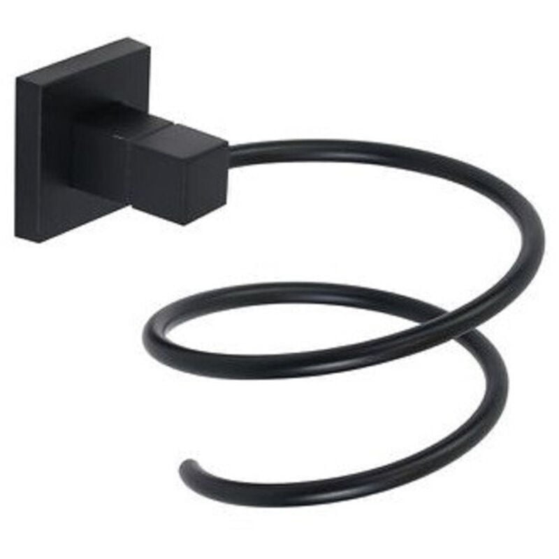 foto del prodotto trade shop traesio - cleafe - supporto per phon asciugacapelli bagno casa palestra a muro parete acciaio nero -