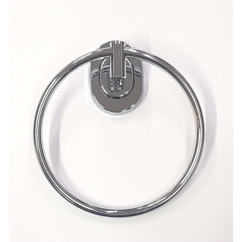 foto del prodotto trade shop traesio cleafe supporto porta asciugamano anello acciaio 15.5x17x6cm 69187 muro bagno 