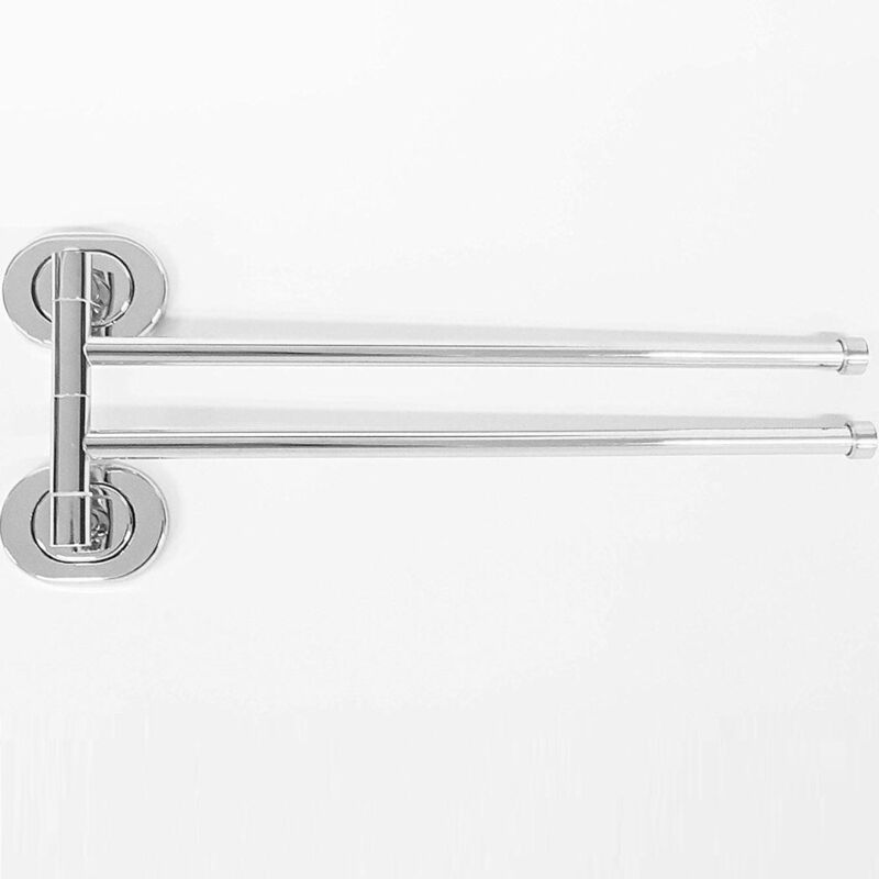 foto del prodotto trade shop traesio cleafe supporto porta asciugamano doppio acciaio 37x14x5cm 69199 muro parete bagno 