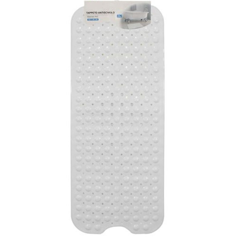 foto del prodotto trade shop traesio cleafe tappetino per vasca antiscivolo 100 x 40 cm tappeto doccia in pvc 79738 bianca 