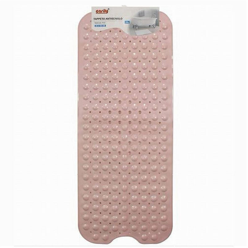 foto del prodotto trade shop traesio cleafe tappetino per vasca antiscivolo 100 x 40 cm tappeto doccia in pvc 79739 rosa 